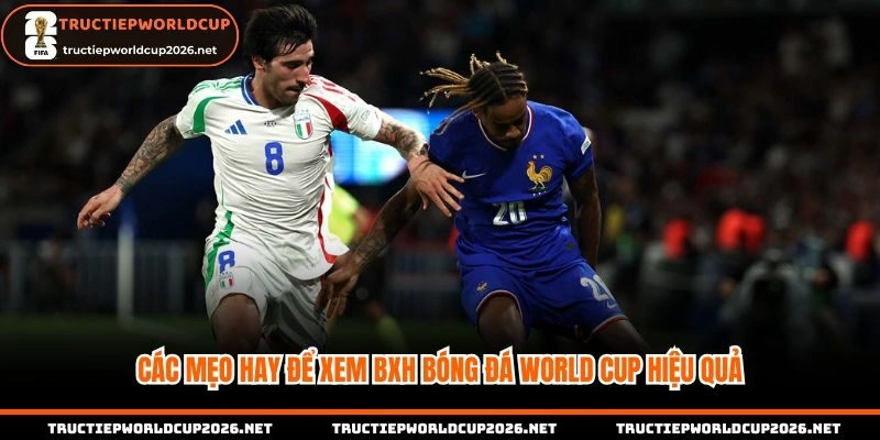 Nên bật thông báo khi xem BXH trong bóng đá World Cup