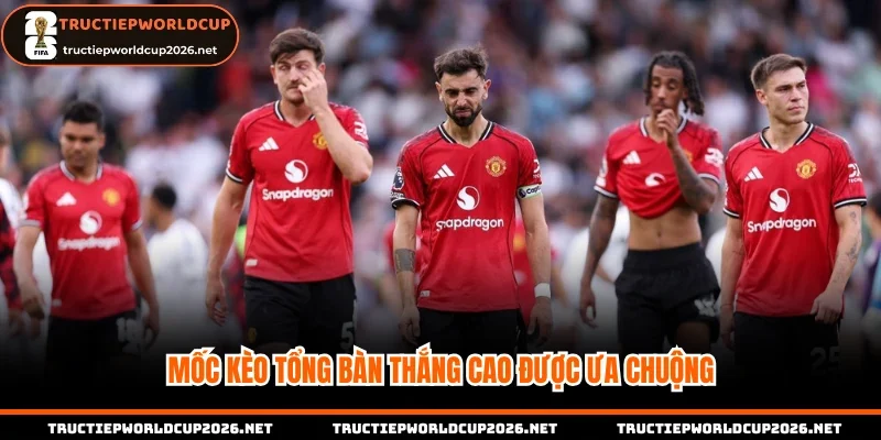 Mốc kèo tổng bàn thắng cao được ưa chuộng