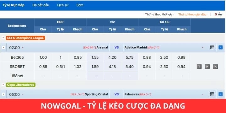 Nowgoal nổi tiếng với đa dạng kèo bóng đá cập nhật chính xác